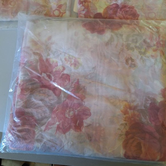 VTG BRYLANE HOME DISCONTINUED COUNTRY ROSE SHEER PANELS AND SCARF VALANCE NEW - Picture 9 of 10